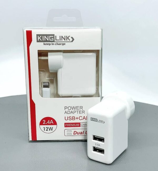 Kinglink  dual USB home charger  type-c cable/micro/lightning - Image 2